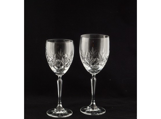 Exquisite Vintage Czechoslovakian Lead Cut Crystal Red And White Wine Glasses