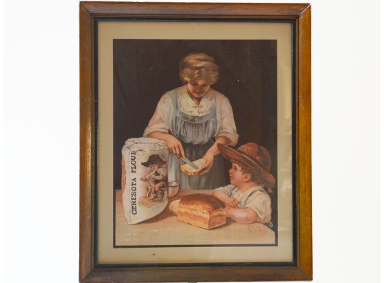 Vintage Framed  Print Of Mother And Child 20'x24'