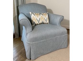 Nice Quality Custom Upholstered Chair And Ottoman - Romo Fabric