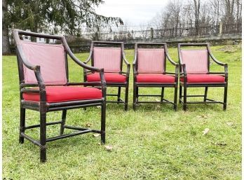 A Set Of Four Vintage Rattan Chairs By McGuire Of San Francisco.