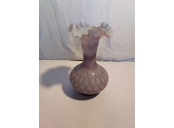 Vintage Purple Satin Diamond Quilted Vase