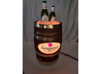 Vintage Narragansett Lager Beer Barrel, Lighted