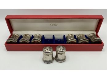 Vintage Cartier Sterling Salt & Pepper Shakers ~ Box ~