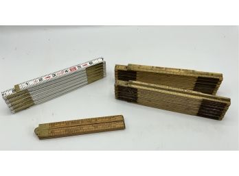 4 Vintage Folding Rulers ~ Lufkin, Craftsman & Stanley ~
