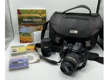 Nikon D3200 W/lots Of Extras ~ Camera Bag, Lenses & More ~