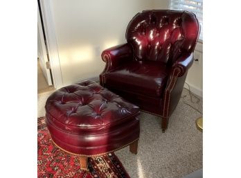Hancock & Moore Fine Leather Furniture Chair W/ottoman