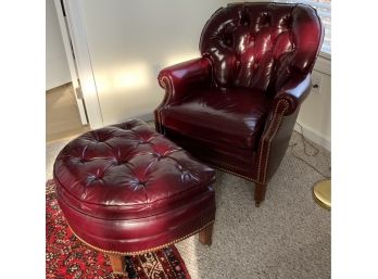 Hancock & Moore Fine Leather Furniture ~ Chair W/ottoman ~