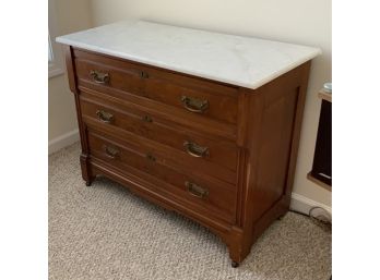 Antique 3 Drawer Marble Top Dresser