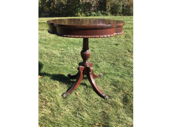 Mahogany Pedestal Clover End Table, By Superior Table (2 Of 2)