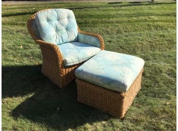 Vintage Wicker Chair And Ottoman From Walters Wicker (indoor Wicker)