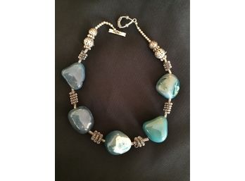 Handmade Necklace, Genuine Tumbled Polished Stones