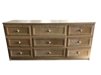 Bassett Furniture, Wicker- Like 9 Drawer Dresser