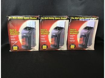 Set Of 3 Wall Outlet Space Heaters