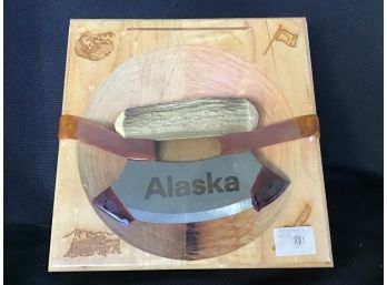 Alaskan Antler Ulu Knife With Cutting Bowl
