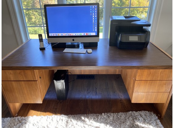 A MCM Five Drawers Desk  Made In Canada, 72w X 36d X 29h