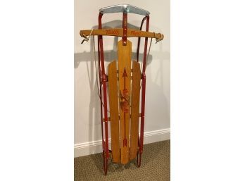 A VINTAGE FLEXIBLE FLYER SLED - S.L. Allen & Company, Phila  PA. Made In USA 22'w X 49' Long