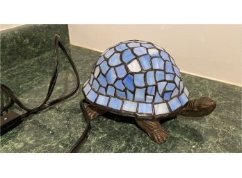 Stained  Glass Blue & White Turtle Light
