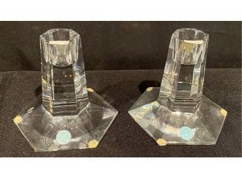 TIFFANY  Crystal Candlesticks PAIR Made In Austria