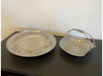 WORLD Metal Hand Forged Serving Piece & WROUGHT Farberware, Brooklyn, NY - Basket & Round Platter