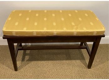 A Vintage  A. Merriam Company Piano Bench With Storage & Cushion - 15'w X 36'long X 23'h