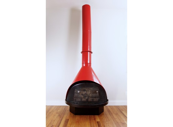 Genuine Vintage Mid Century Modern Electric Cone Fireplace And Screen - Attributed To Preway