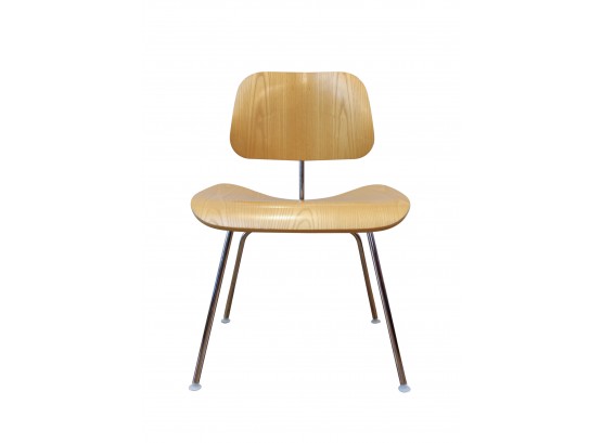 Modernist Eames For Herman Miller DCM Chrome Wood Chair, C 2004