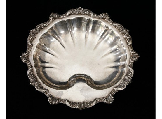 Vintage Royal English By Wallace Silver Plate Tri Footed Seashell Dish