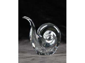 F.M. Ronneby Konstglas Swedish Art Glass Snail - Signed FM Ronneby Sweden