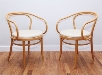 Vintage STENDIG Bentwood & Cane Chairs W Buttery Soft Top Seats - A Pair