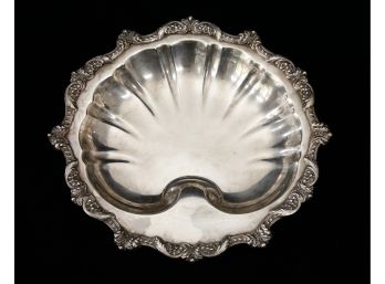 Vintage Royal English By Wallace Silver Plate Tri Footed Seashell Dish
