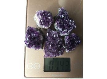 5 Pc Of Deep Color Amethyst Clusters