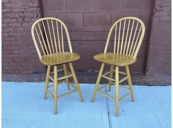 Two Windsor Style Barstools