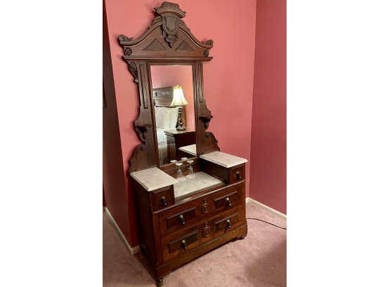 Two Drawer Vanity With Marble