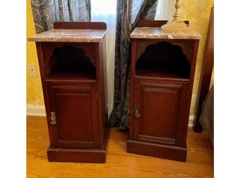 Pair Of Marble Top Side Tables