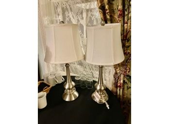 Pair Of Silver Lamps