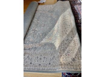 Large Tan And Grey-Blue Rug