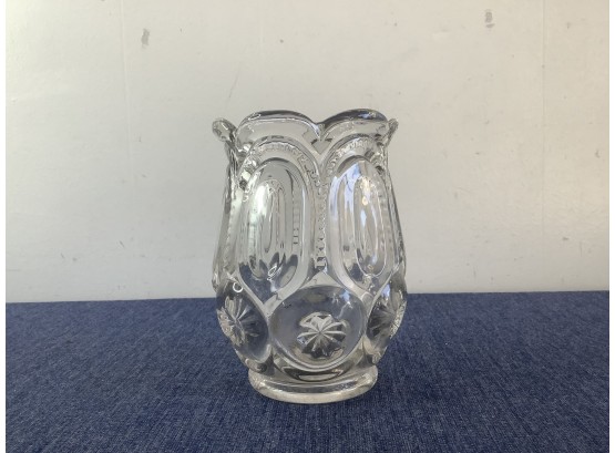 Paneled Clear Glass Vase