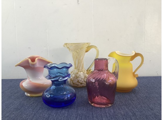 Mixed Lot Of 5 Glass Vases