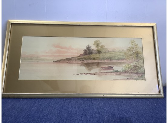 Jas Callowhill Signed Art Of Boat In The Lake