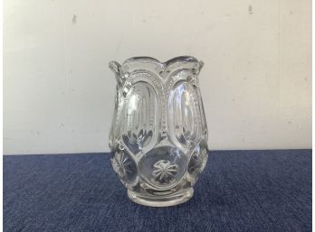 Paneled Clear Glass Vase