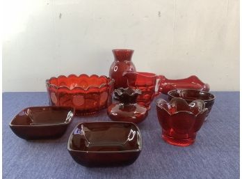 Mixed Vintage Red Glass Lot