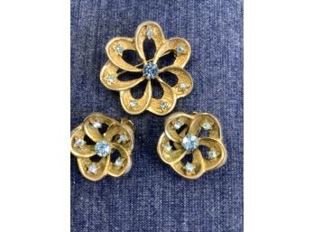 Filenes Floral Earring And Pin Lot