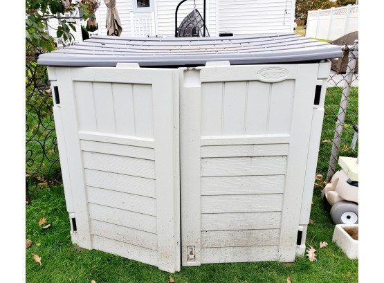 Suncast Stow Away Outdoor Small Storage Trash Shed