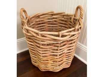 Extra Large Hand Woven Bamboo Handled Basket