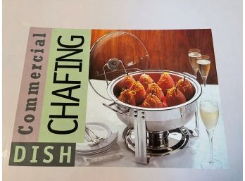 Commercial Chafing Dish By Seville-4 Quart Capacity-Never Used Still In Box With 3 Cans Of Fuel-lot 2