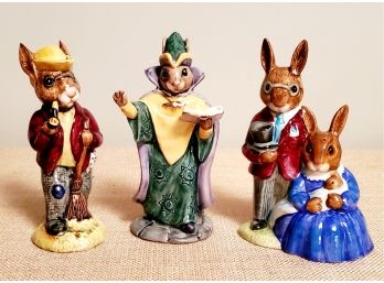 Trio Of Vintage Royal Doulton Bunnykins Porcelain Figurines - Family Photograph, Mystic & Autumn Days