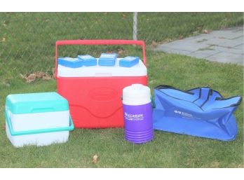 Group Of Cooler's From Rubbermaid, Coleman, Etc.