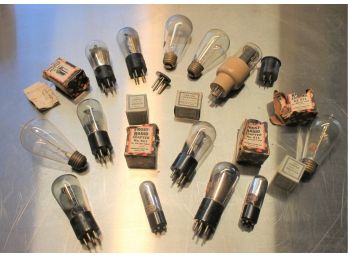 Antique Collection Of Mazda Edison Bulbs & Radio Tubes, Etc.