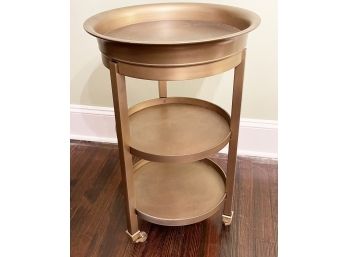 Three Tier Rolling Bar Cart With Removable Serving Tray