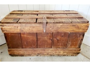 Vintage Wood Slat Crate Chest Trunk